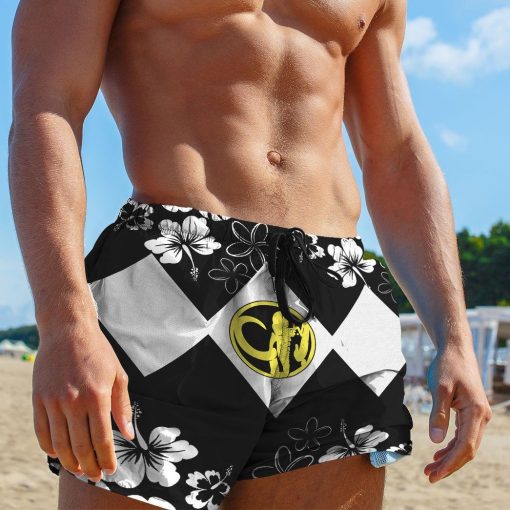Gearhumans 3D Mighty Morphin Power Ranger Black Beach Short ZZ160417 Men Shorts