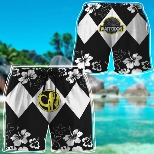 Gearhumans 3D Mighty Morphin Power Ranger Black Beach Short ZZ160417 Men Shorts