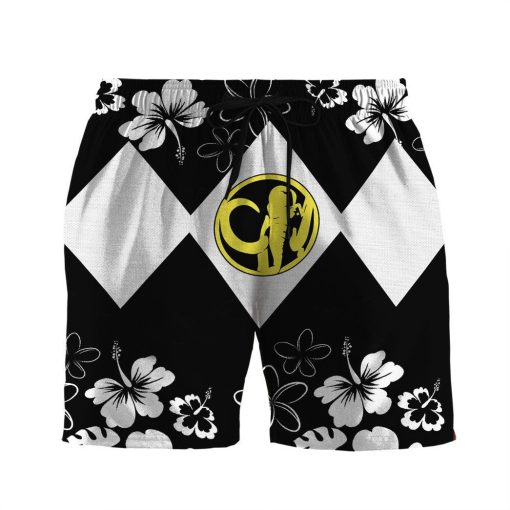 Gearhumans 3D Mighty Morphin Power Ranger Black Beach Short ZZ160417 Men Shorts S