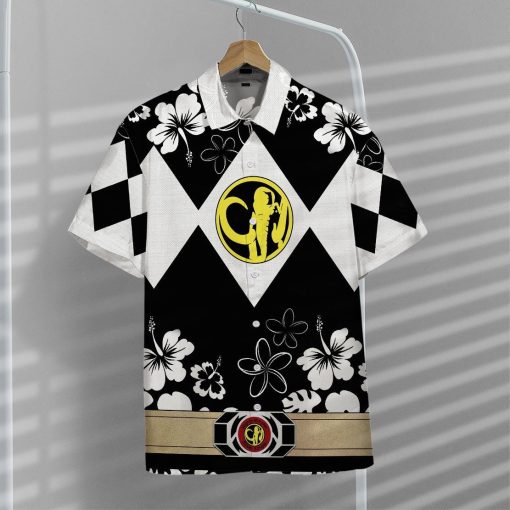 Gearhumans 3D Mighty Morphin Power Ranger Black Hawaii Shirt ZZ16047 Hawai Shirt