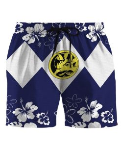 Gearhumans 3D Mighty Morphin Power Ranger Blue Beach Short ZZ160414 Men Shorts S 
