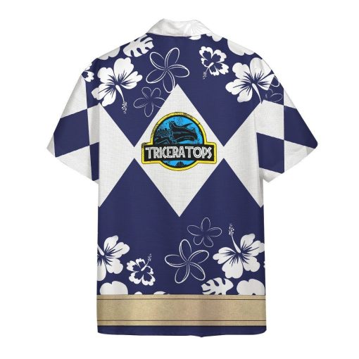 Gearhumans 3D Mighty Morphin Power Ranger Blue Hawaii Shirt ZZ16044 Hawai Shirt
