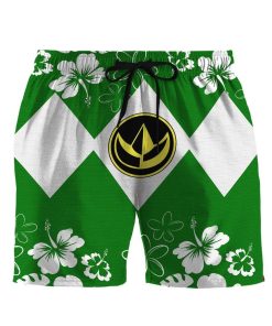 Gearhumans 3D Mighty Morphin Power Ranger Green Beach Short ZZ160415 Men Shorts S 