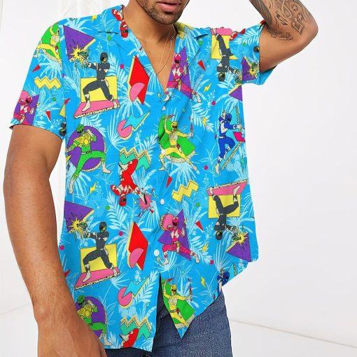 Gearhumans 3D Mighty Morphin Power Ranger Hawaii Shirt ZZ12041 Hawai Shirt