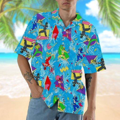 Gearhumans 3D Mighty Morphin Power Ranger Hawaii Shirt ZZ12041 Hawai Shirt