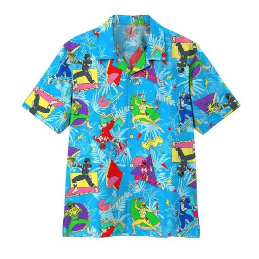 Gearhumans 3D Mighty Morphin Power Ranger Hawaii Shirt ZZ12041 Hawai Shirt Short Sleeve Shirt S