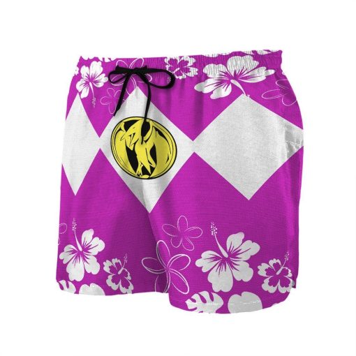 Gearhumans 3D Mighty Morphin Power Ranger Pink Beach Short ZZ160416 Men Shorts