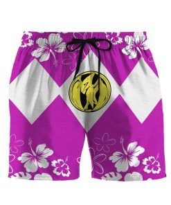 Gearhumans 3D Mighty Morphin Power Ranger Pink Beach Short ZZ160416 Men Shorts S 