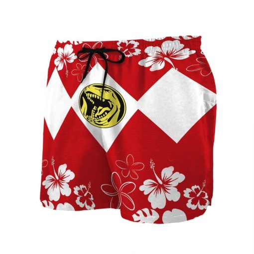 Gearhumans 3D Mighty Morphin Power Ranger Red Beach Short ZZ160412 Men Shorts