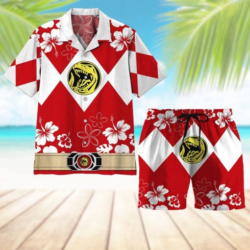 Gearhumans 3D Mighty Morphin Power Ranger Red Beach Short ZZ160412 Men Shorts