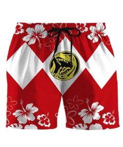 Gearhumans 3D Mighty Morphin Power Ranger Red Beach Short ZZ160412 Men Shorts S 