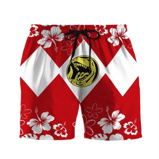 Gearhumans 3D Mighty Morphin Power Ranger Red Beach Short ZZ160412 Men Shorts S