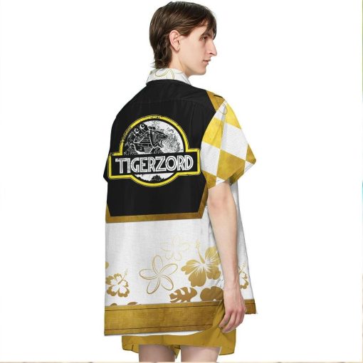 Gearhumans 3D Mighty Morphin Power Ranger White Hawaii Shirt ZZ16048 Hawai Shirt