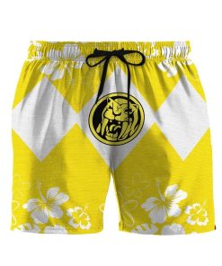 Gearhumans 3D Mighty Morphin Power Ranger Yellow Beach Short ZZ160413 Men Shorts S 
