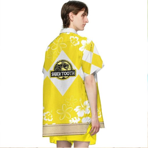 Gearhumans 3D Mighty Morphin Power Ranger Yellow Hawaii Shirt ZZ16043 Hawai Shirt
