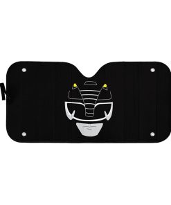 Gearhumans 3D Mighty Morphin Power Rangers Black Ranger Custom Car Auto Sunshade GW290411 Auto Sunshade 57''x27.5'' 