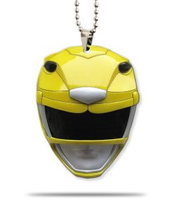 Gearhumans 3D Mighty Morphin Yellow Power Ranger Helmet Custom Car Hanging GW21062122 Car Hanging Car Hanging/1 Pack 