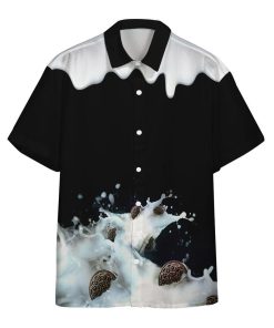Gearhumans 3D Milk Oreo Cookies Custom Hawaii shirt GO11052125 Hawai Shirt Short Sleeve Shirt S