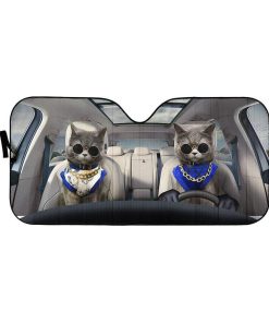 gearhumans 3D Modern Chartreux Cats Custom Car Auto Sunshade GV05062 Auto Sunshade 57''x27.5'' 