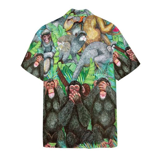 Gearhumans 3D Monkey Tropical Hawaii Shirt ZC13047 Hawai Shirt