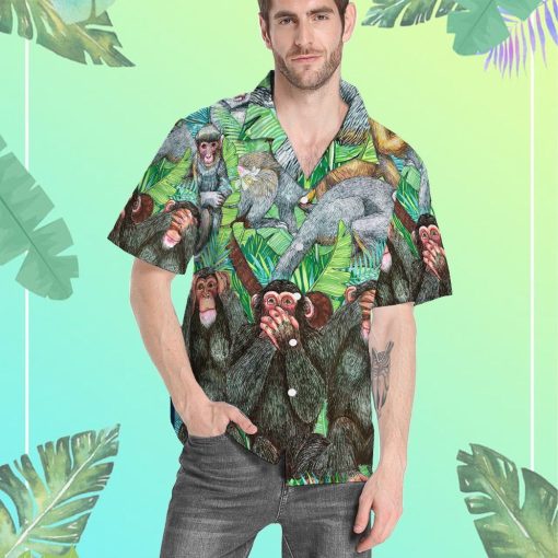 Gearhumans 3D Monkey Tropical Hawaii Shirt ZC13047 Hawai Shirt