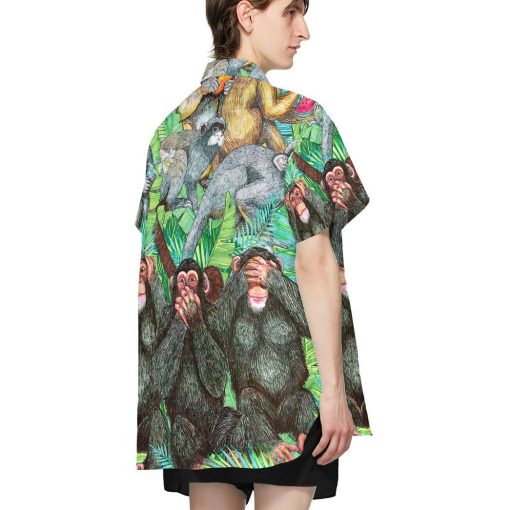 Gearhumans 3D Monkey Tropical Hawaii Shirt ZC13047 Hawai Shirt