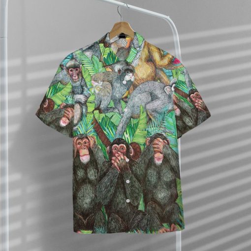 Gearhumans 3D Monkey Tropical Hawaii Shirt ZC13047 Hawai Shirt