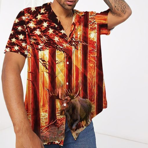 Gearhumans 3D Moose Hunting Hawaii Shirt ZZ0505214 Hawai Shirt