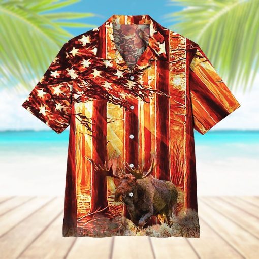 Gearhumans 3D Moose Hunting Hawaii Shirt ZZ0505214 Hawai Shirt