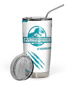 Gearhumans 3D Motherhood Is A Walk In The Park Mothers Day Gift Custom Name Design Insulated Vacuum Tumbler GW260313 Tumbler Short 20oz