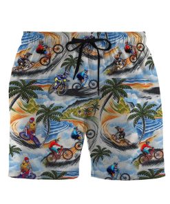 Gearhumans 3D Mountain Biking Hawaii Custom Beach Shorts Swim Trunks GS17052136 Men Shorts Men Shorts S 