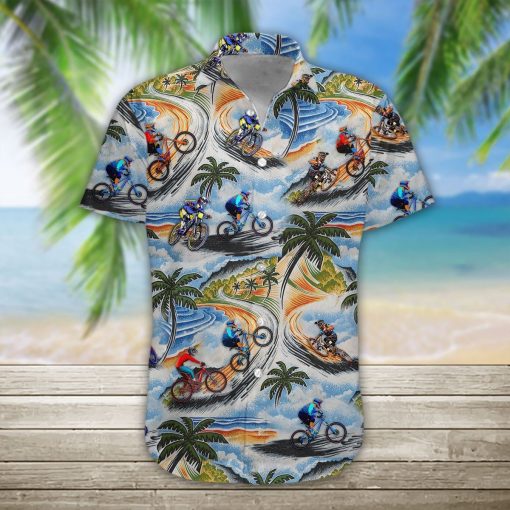 Gearhumans 3D Mountain Biking Hawaii Shirt hawaii Short Sleeve Shirt