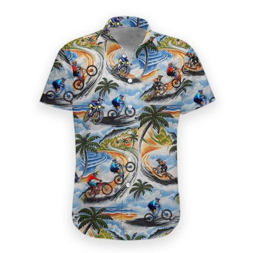 Gearhumans 3D Mountain Biking Hawaii Shirt hawaii Short Sleeve Shirt S