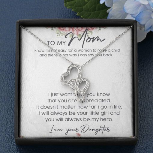 Gearhumans 3D My Hero Mom Happy Mothers Day Double Heart Necklace 16 Gearhumans 3D My Hero Mom Happy Mothers Day Double Heart Necklace GS23042112 ShineOn Fulfillment