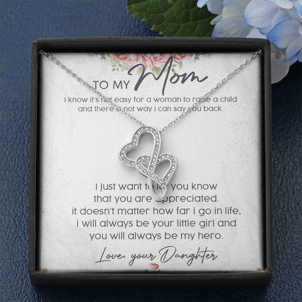 Gearhumans 3D My Hero Mom Happy Mothers Day Double Heart Necklace 5 Gearhumans 3D My Hero Mom Happy Mothers Day Double Heart Necklace GS23042112 ShineOn Fulfillment
