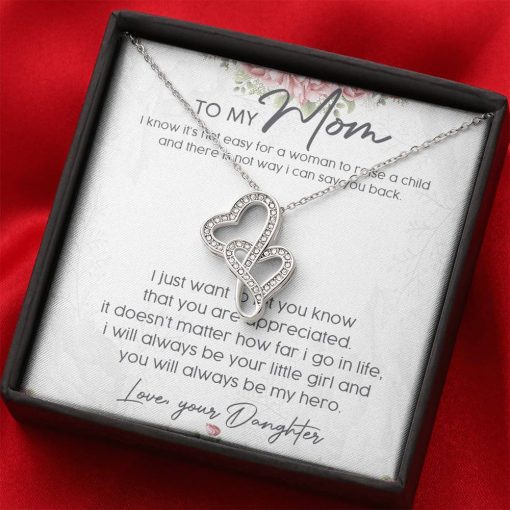 Gearhumans 3D My Hero Mom Happy Mothers Day Double Heart Necklace 18 Gearhumans 3D My Hero Mom Happy Mothers Day Double Heart Necklace GS23042112 ShineOn Fulfillment