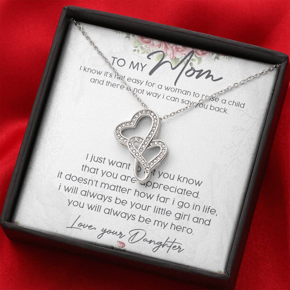 Gearhumans 3D My Hero Mom Happy Mothers Day Double Heart Necklace 7 Gearhumans 3D My Hero Mom Happy Mothers Day Double Heart Necklace GS23042112 ShineOn Fulfillment