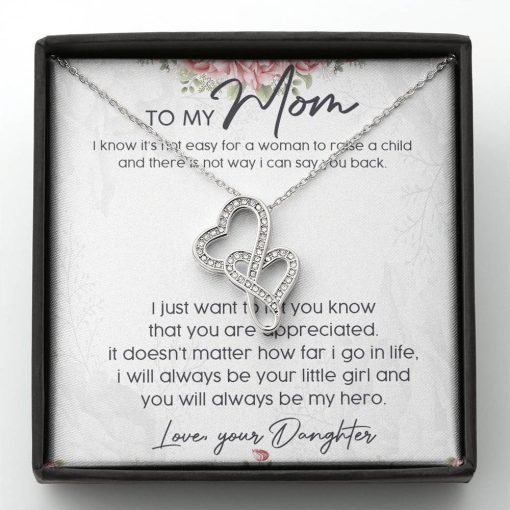 Gearhumans 3D My Hero Mom Happy Mothers Day Double Heart Necklace 12 Gearhumans 3D My Hero Mom Happy Mothers Day Double Heart Necklace GS23042112 ShineOn Fulfillment Standard Box