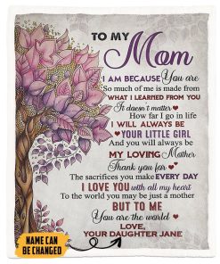 Gearhumans 3D My Mom I Love You Happy Mothers Day Gift Custom Name Blanket GS120425 Blanket Blanket M(51''x59'')