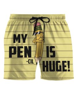 Gearhumans 3D My Pencil Is Huge Beach Shorts Swim Trunks GV08072 Men Shorts Men Shorts S