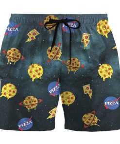 Gearhumans 3D Nasa Mix Pizza Custom Beach Shorts Swim Trunks GL01076 Men Shorts Men Shorts S