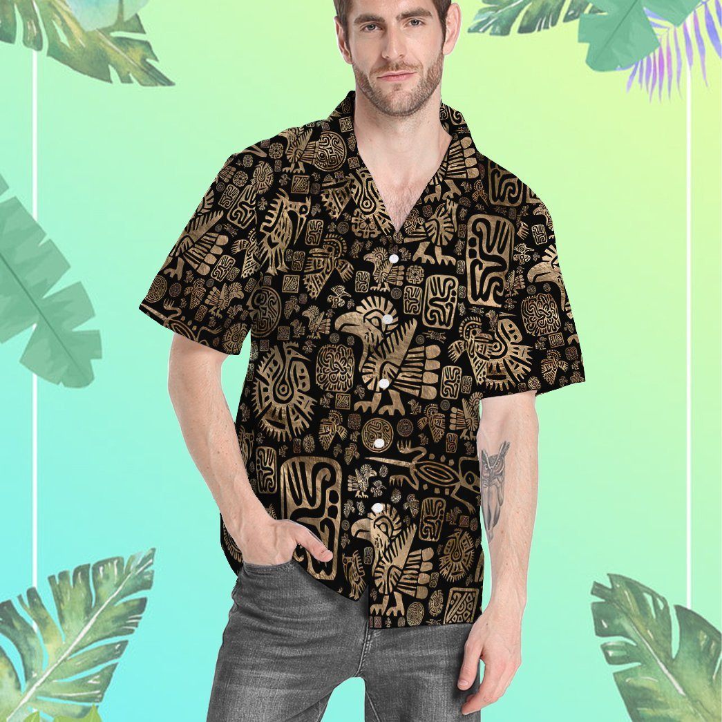 Gearhumans 3D Native American Ornaments Black And Gold Hawaii Shirt 6 Gearhumans 3D Native American Ornaments Black And Gold Hawaii Shirt ZK1805211 Hawai Shirt