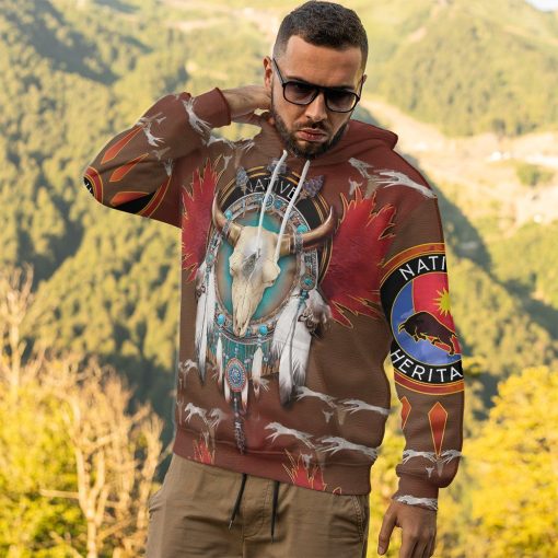 Gearhumans 3D Native American Tshirt Hoodie Apparel GB180325 3D Apparel