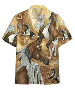 Gearhumans 3D Native Horse Vintage Custom Hawaii Shirt GO04062114 Hawai Shirt Short Sleeve Shirt S 