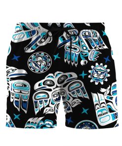 Gearhumans 3D Native Spirit Southwest Tribal Animal Symbols Custom Beach Shorts Swim Trunks GS11052124 Men Shorts Men Shorts S 