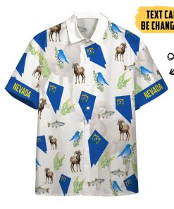 Gearhumans 3D Nevada Proud Custom Text Short Sleeve Shirts GS31052124 Hawai Shirt Short Sleeve Shirt S