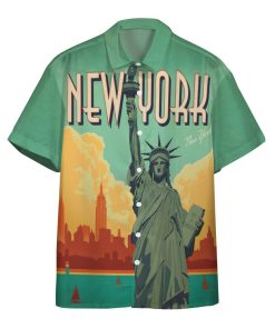 Gearhumans 3D New York City Lady Liberty Custom Hawaii Shirt GO11052133 Hawai Shirt Short Sleeve Shirt S 