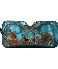 gearhumans 3D Octopus Custom Car Auto Sunshade Custom Car Auto Sunshade GL22073 Auto Sunshade 57''x27.5'' 