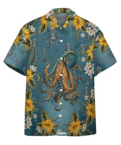 Gearhumans 3D Octopus In Scuba Diving Helmet Custom Hawaii Shirt GS2005214 Hawai Shirt Short Sleeve Shirt S