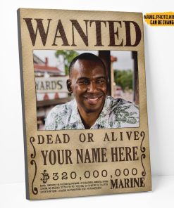 Gearhumans 3D OP Wanted Bounty Custom Photo Custom Name Custom Number Poster Canvas GO07072113 Canvas 